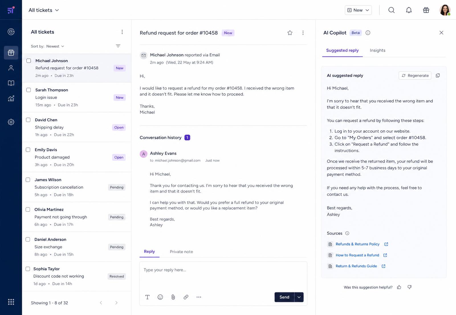 AI Products — Copiloto de atendimento